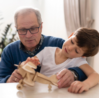Grandfather and child